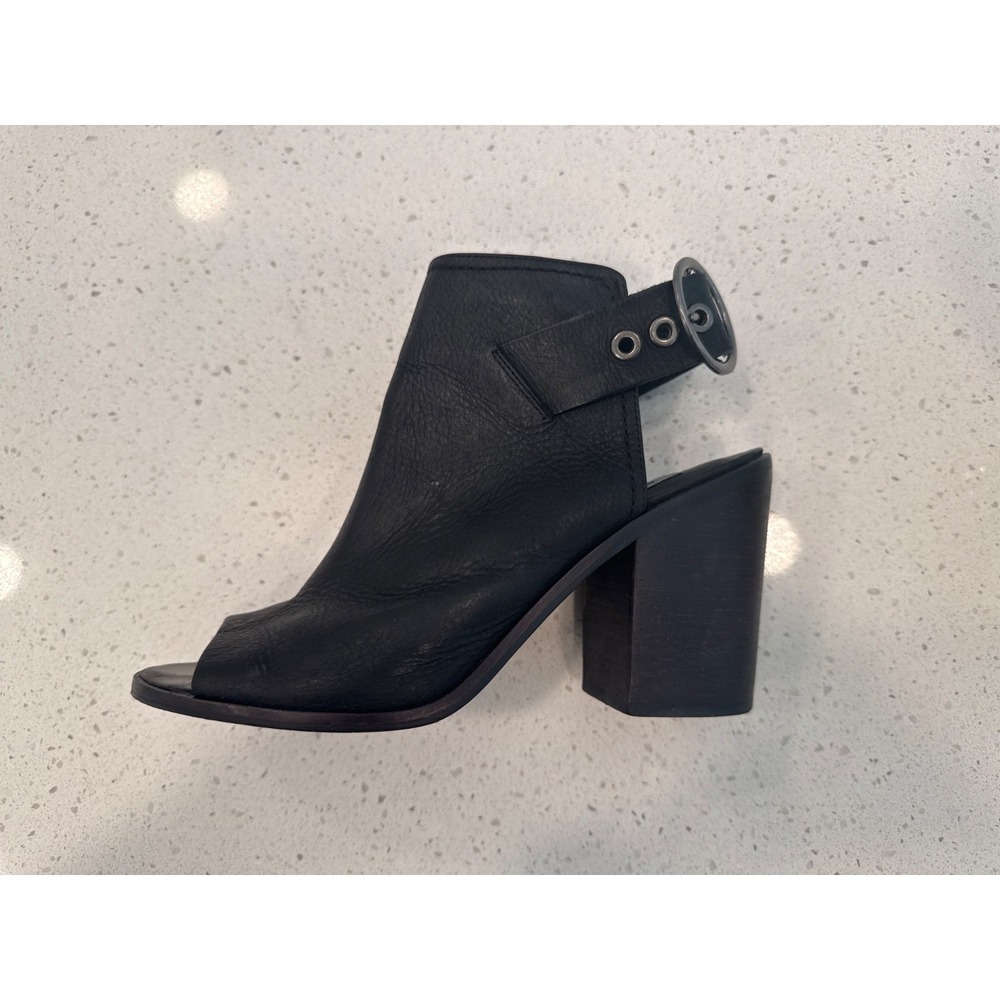 Womens‎ Steve Madden Peep toe ankle booties, Black Leather US 9